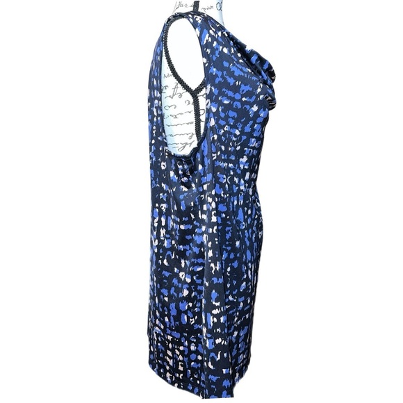 89th & Madison Animal Print Abstract Blue Black Tank Style Cowl Neck Top Size XL - Picture 4 of 6